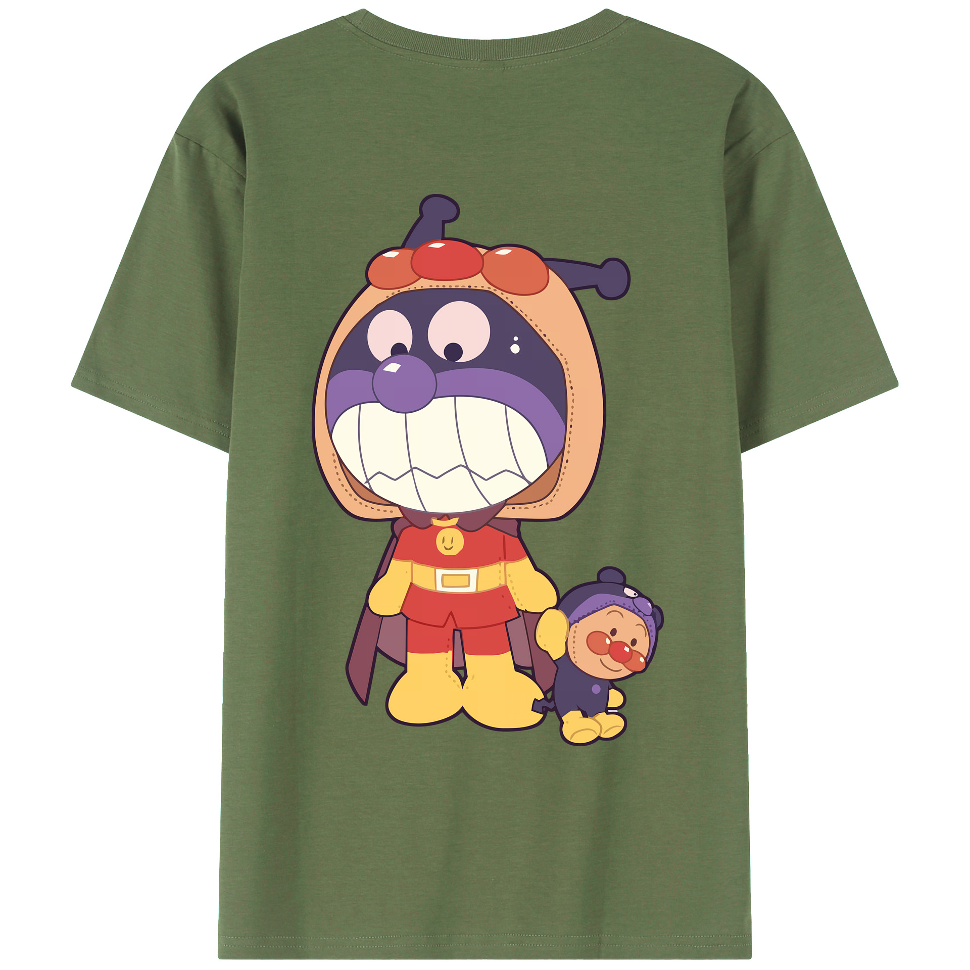 （画像用） アンパンマン Anpanman 綿100％ メンズ半袖Tシャツ（バックプリント） 通気性